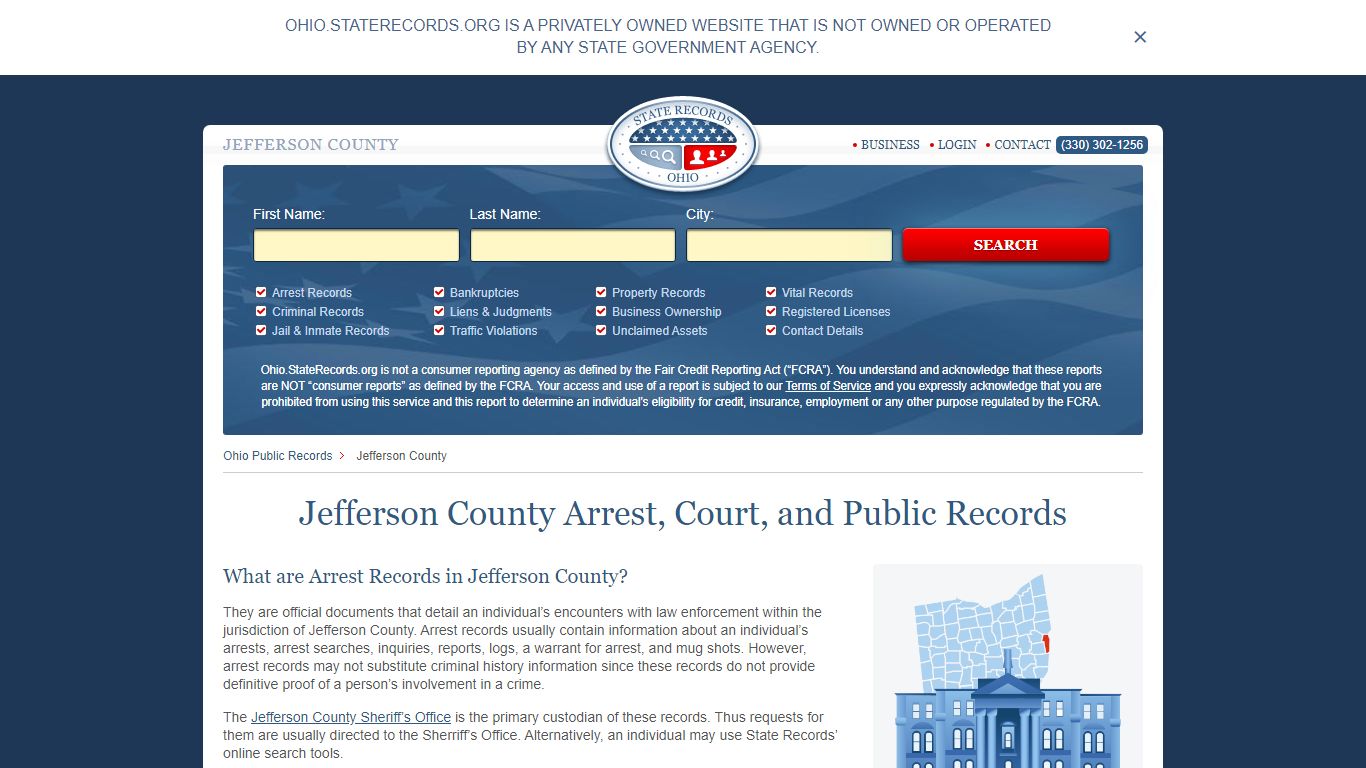 Jefferson County Arrest, Court, and Public Records