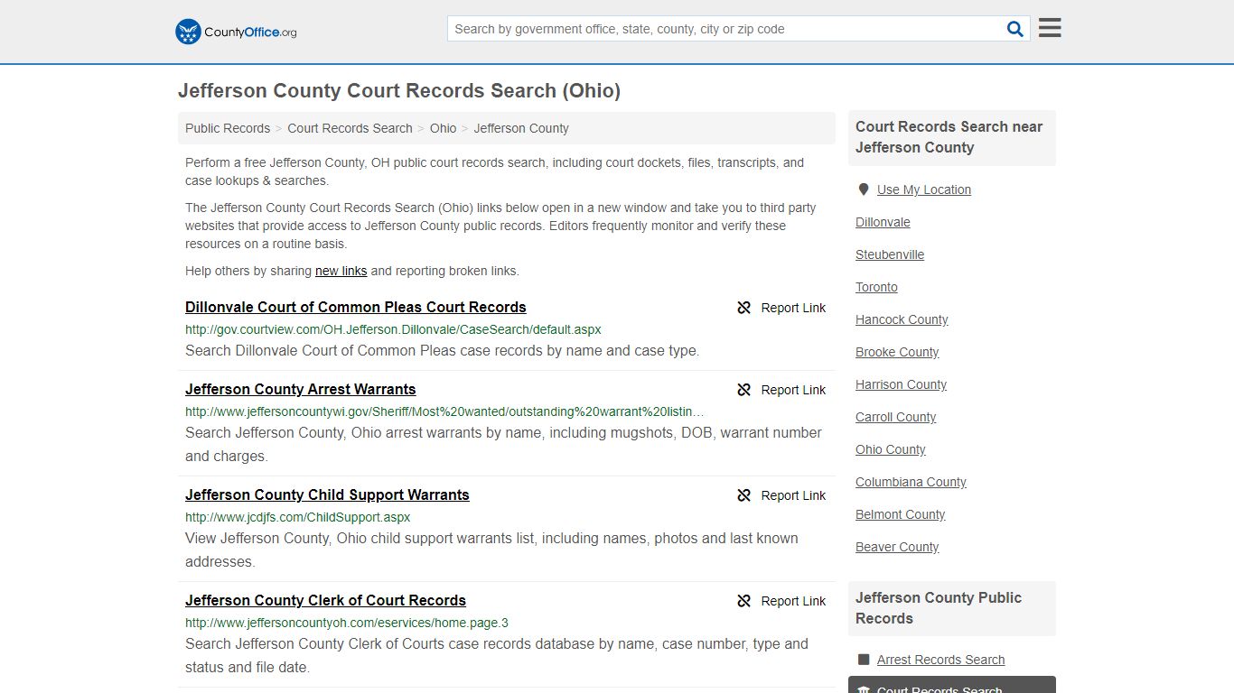 Jefferson County Court Records Search (Ohio) - County Office